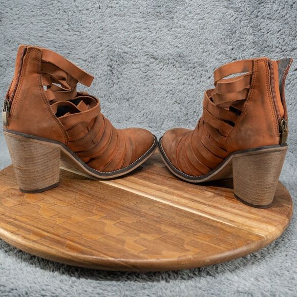 FREE PEOPLE Hybrid Strappy Leather Bootie EU 38 US 7.5 - Picture 7 of 9
